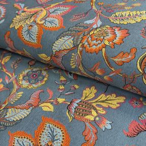 Decoration fabric jacquard Inaya ciel