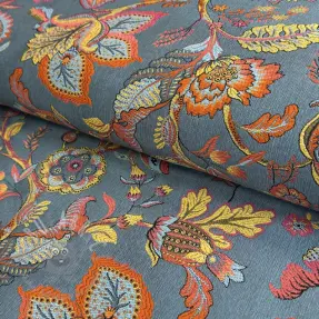 Decoration fabric jacquard Inaya ciel