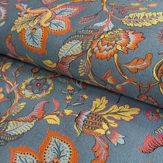 Decoration fabric jacquard Inaya ciel