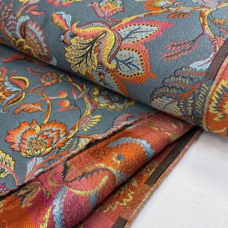Decoration fabric jacquard Inaya ciel