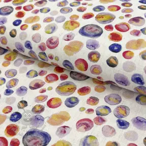 Linen viscose Natural Lin Livy blue digital print