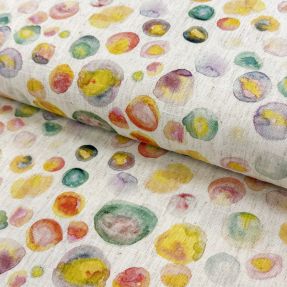 Linen viscose Natural Lin Livy green digital print