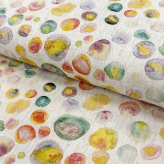 Linen viscose Natural Lin Livy green digital print