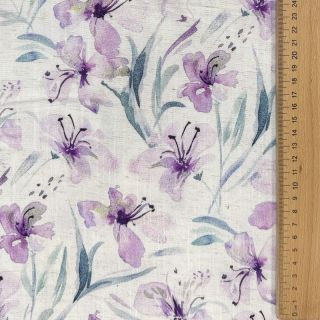 Linen viscose Natural Lin Laurel purple digital print