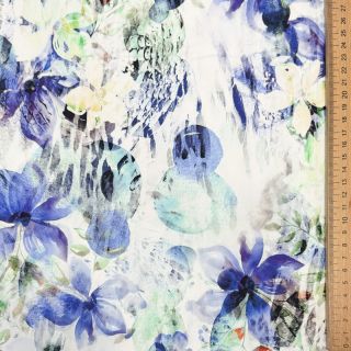 Cotton fabric SATIN Maui blue digital print