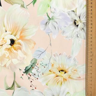Cotton fabric SATIN Oahu pink digital print