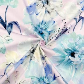 Cotton fabric SATIN Oahu purple digital print
