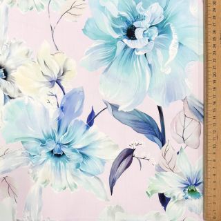 Cotton fabric SATIN Oahu purple digital print