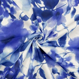 Cotton fabric SATIN Kauai blue digital print