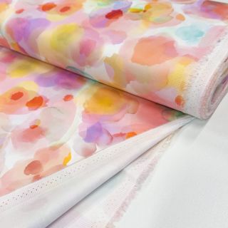 Cotton fabric SATIN Niihau pink digital print
