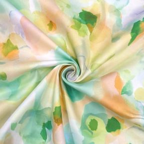 Cotton fabric SATIN Niihau green digital print