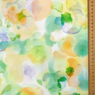 Cotton fabric SATIN Niihau green digital print