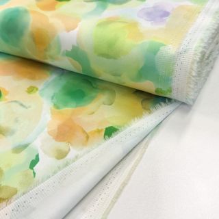 Cotton fabric SATIN Niihau green digital print