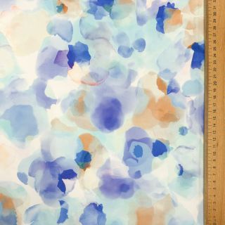 Cotton fabric SATIN Niihau blue digital print