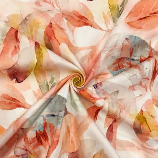 Cotton fabric SATIN Hawaii pink digital print