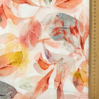 Cotton fabric SATIN Hawaii pink digital print