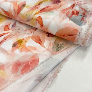 Cotton fabric SATIN Hawaii pink digital print