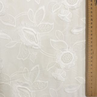Cotton fabric EMBROIDERY Catchy Swingy off white