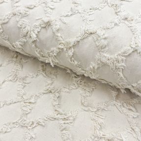 Cotton fabric Ruffled Diamonds ecru