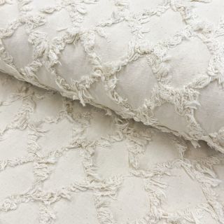 Cotton fabric Ruffled Diamonds ecru