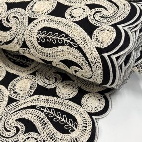 Cotton fabric EMBROIDERY Anouk black