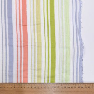 Double gauze/muslin Beach Stripe green
