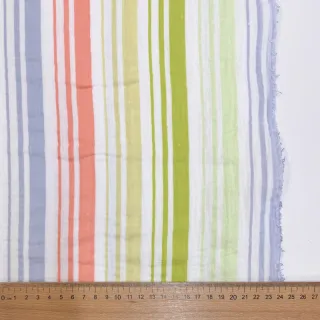 Double gauze/muslin Beach Stripe green