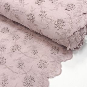 Cotton fabric EMBROIDERY Catchy daisy rose