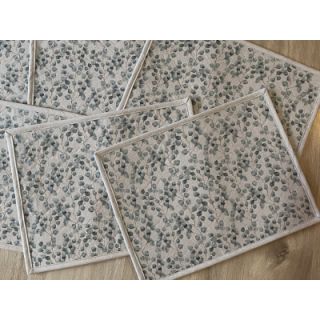 Decoration fabric Linenlook Little eucalyptus