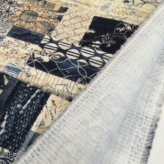 Cotton fabric TWILL DENIM Mix print design A