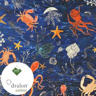 Outdoor decoration fabric teflon SEA LIFE ANIMALS