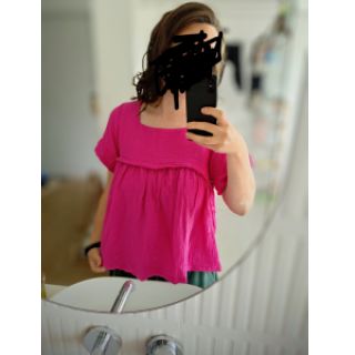 Double gauze/muslin fuchsia ORGANIC