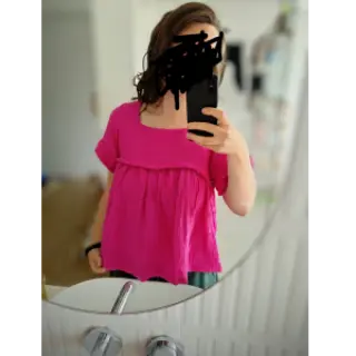 Double gauze/muslin fuchsia ORGANIC
