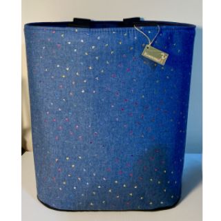 Cotton fabric JEANS FOIL Hearts multicoluor
