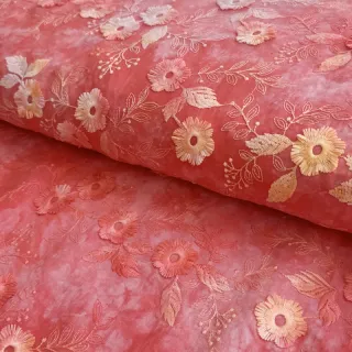Cotton fabric TIE DYE EMBROIDERY Poppy design K