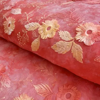 Cotton fabric TIE DYE EMBROIDERY Poppy design K