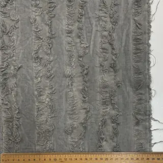 Cotton fabric with linen Vintage Fringe Stripe grey