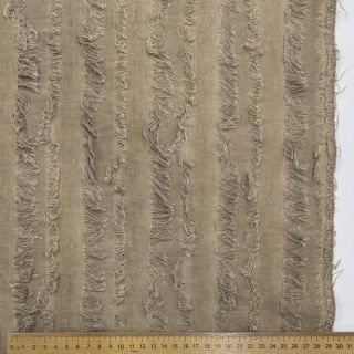 Cotton fabric with linen Vintage Fringe Stripe naturals