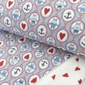 Cotton fabric QUILTING Titouan bleu