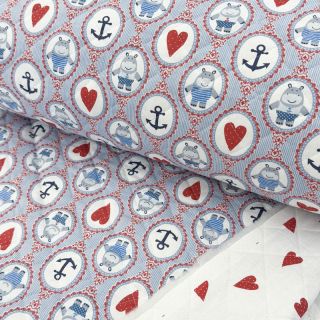 Cotton fabric QUILTING Titouan bleu