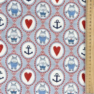 Cotton fabric QUILTING Titouan bleu