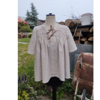 Linen cotton Lira medium stripe beige
