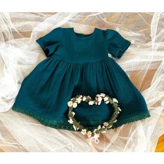 Double gauze/muslin dark cyan