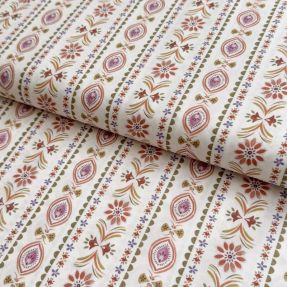 Cotton fabric Motif stripe off white digital print