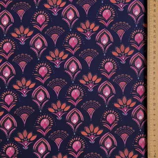 Cotton fabric Motif navy digital print