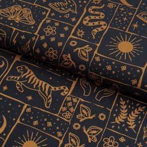 Cotton fabric Boho black