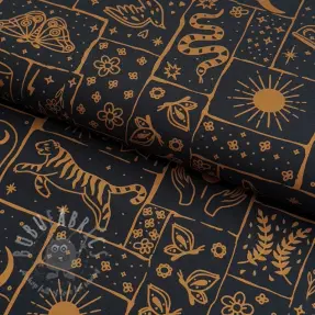Cotton fabric Boho black