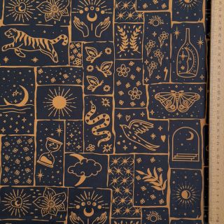 Cotton fabric Boho black