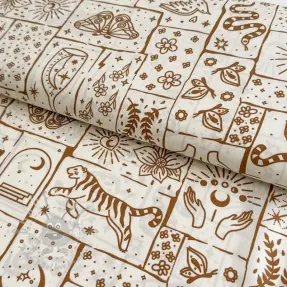 Cotton fabric Boho off white
