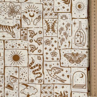 Cotton fabric Boho off white